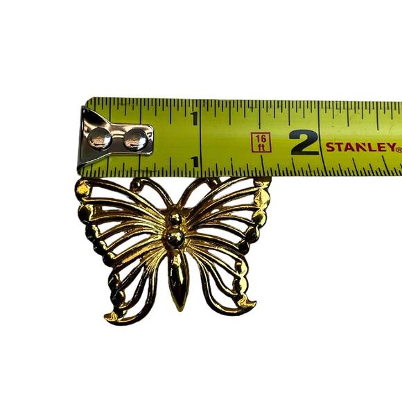 Vintage Anne Klein Gold Tone Butterfly Brooch Pin Signed Summer Insect Nature - Picture 4 of 4